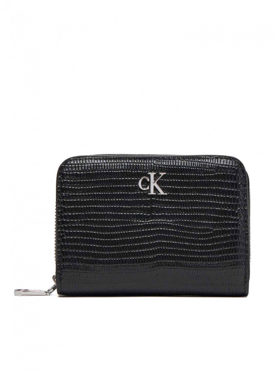 Calvin Klein Malá dámská peněženka Lizard Embossed Lthr Med Flap Zi LV04F1067G Černá